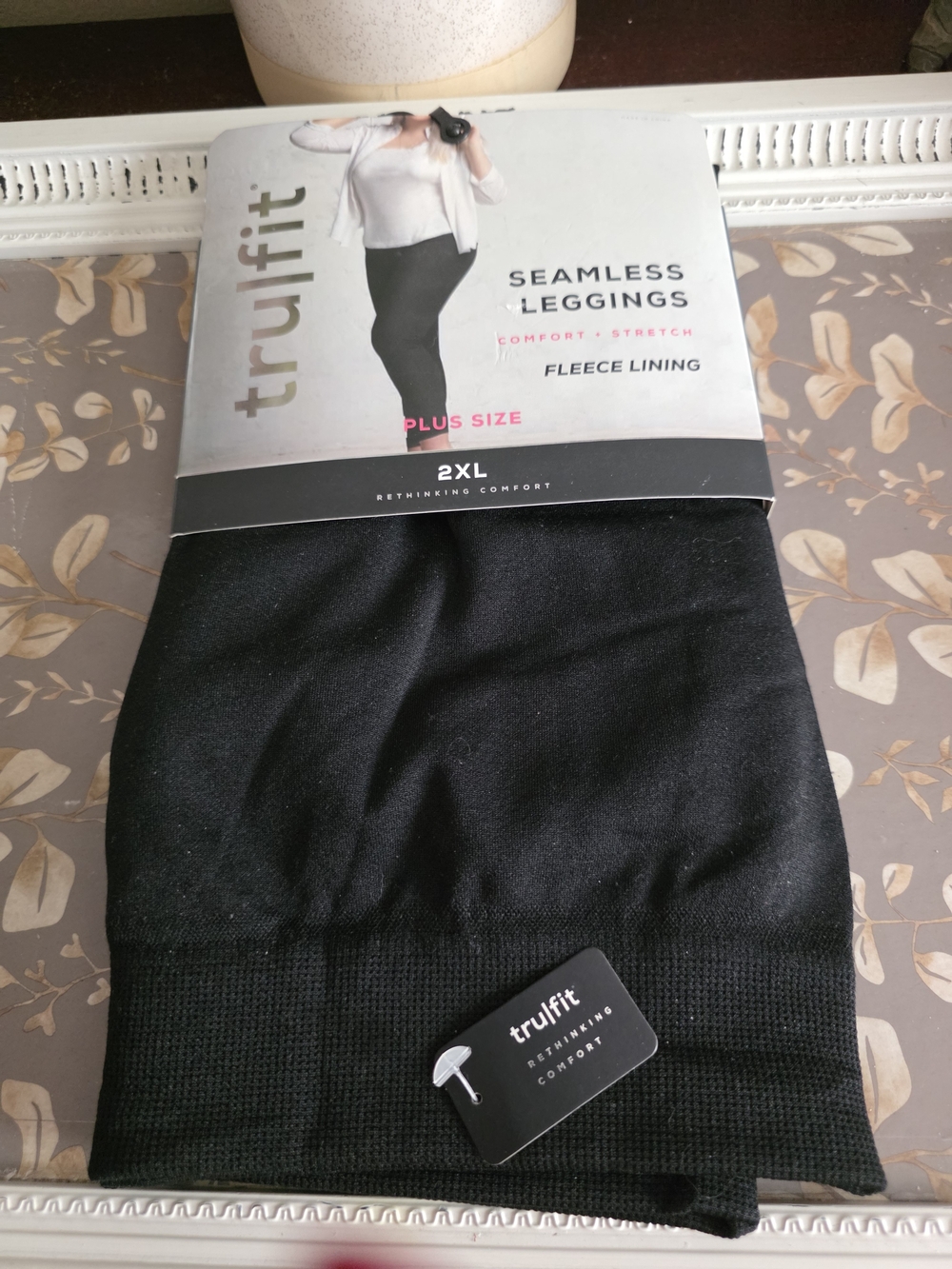 Tru/Fit Black Seamless Fleece-Lined Leggings - 2XL